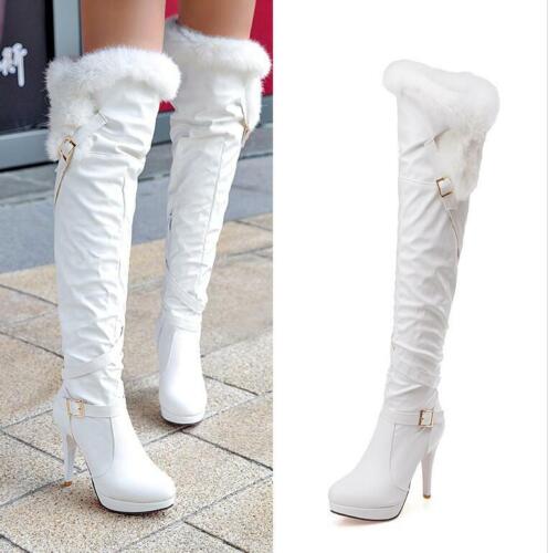 thigh high boots with fur trim